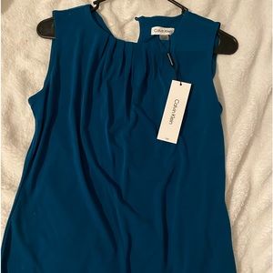 Calvin Klein Blue Sleeveless Blouse